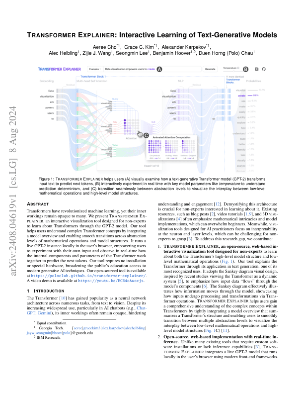 Transformer Explainer: Interactive Learning of Text-Generative Models